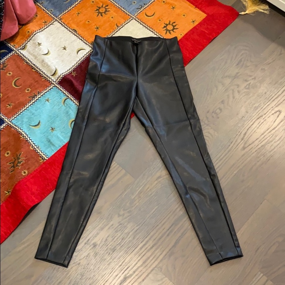 Faux Black Leather Leggings